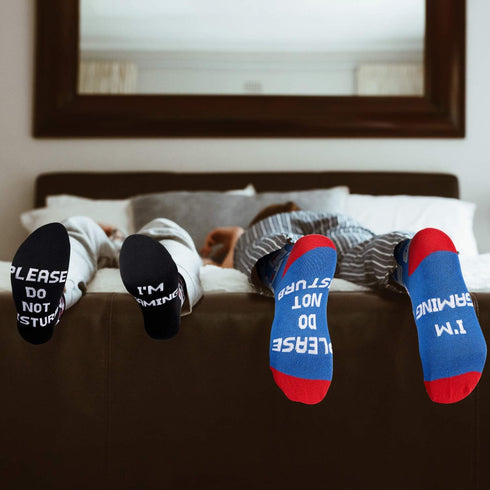 SATINIOR 6 Pairs Do Not Disturb Socks Cotton Funny Gaming Socks for Men Women Christmas Games Lover Gifts, Multicoloured...